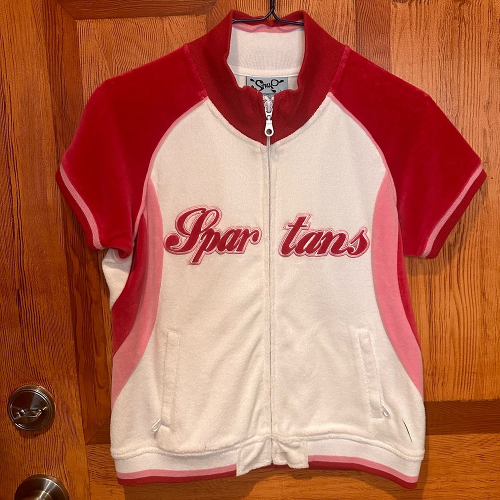 Vintage velour warm-up shirt